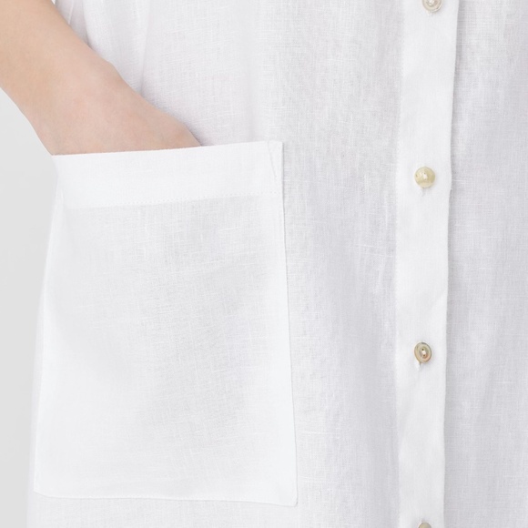 EILEEN FISHER Organic Linen Sleeveless Dress in White Size XS - Picture 5 of 5